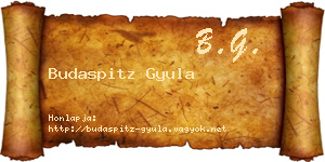 Budaspitz Gyula névjegykártya